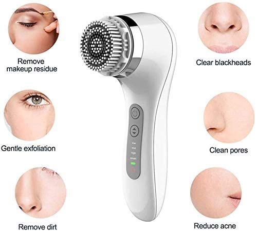 IPX7 Waterproof Facial Cleansing Spin Brush – 3-Speed Deep Clean, White