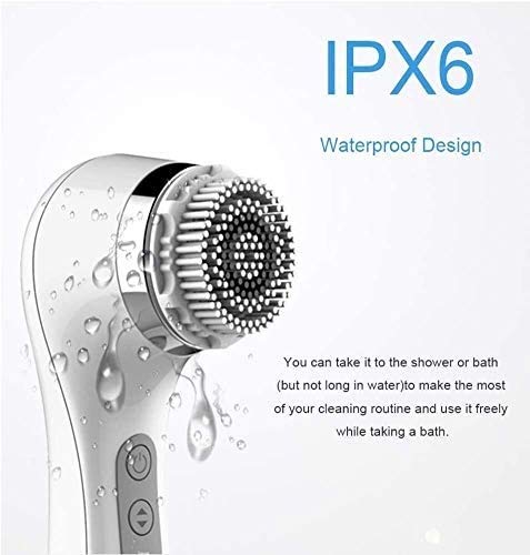 IPX7 Waterproof Facial Cleansing Spin Brush – 3-Speed Deep Clean, White