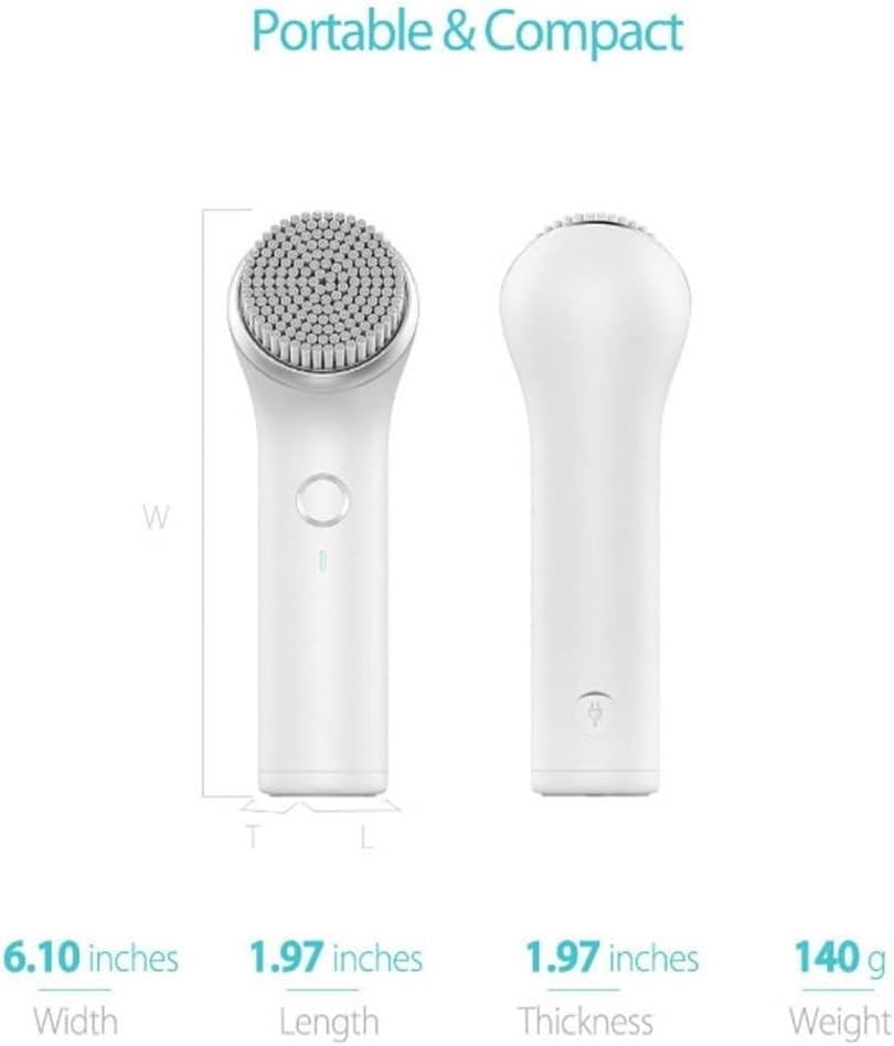 Electric Facial Cleansing Brush with 3 Brush Heads, IPX7 Waterproof