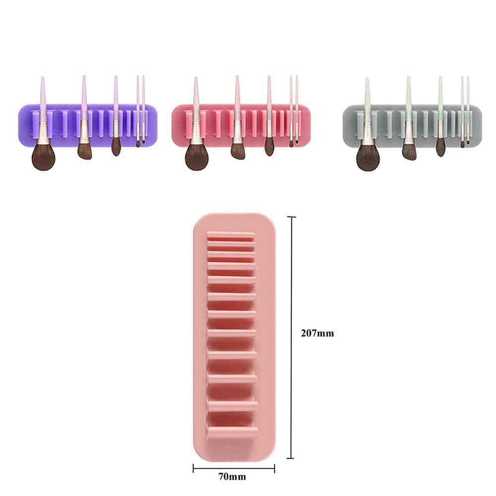 Wall-Mounted Silicone Makeup Brush Holder & Drying Rack