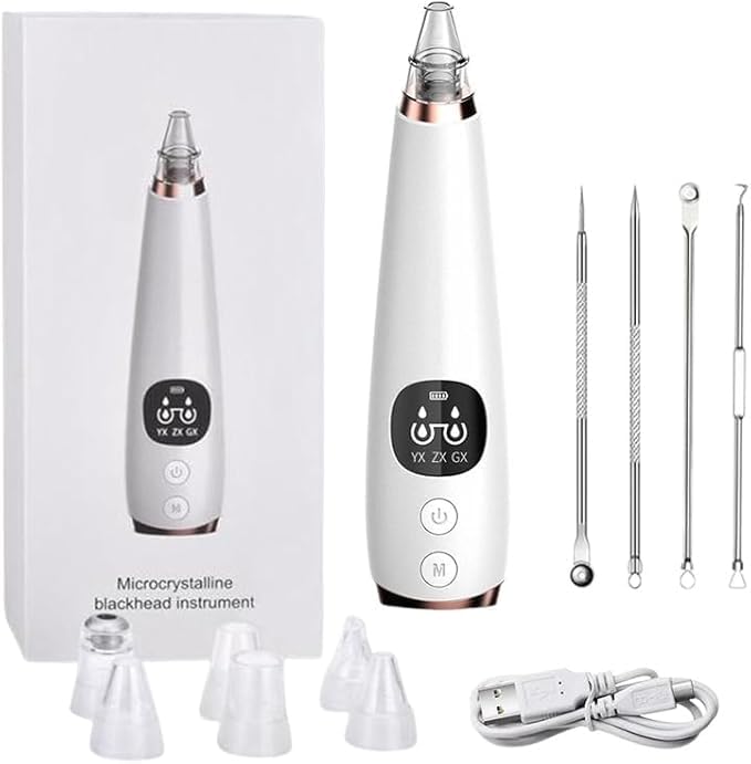 USB Rechargeable Blackhead Remover Vacuum with 6 Probes