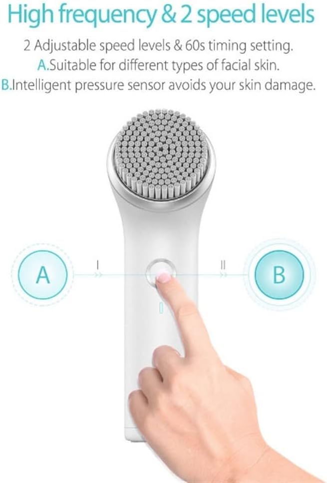 Electric Facial Cleansing Brush with 3 Brush Heads, IPX7 Waterproof