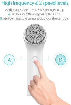 Electric Facial Cleansing Brush with 3 Brush Heads, IPX7 Waterproof