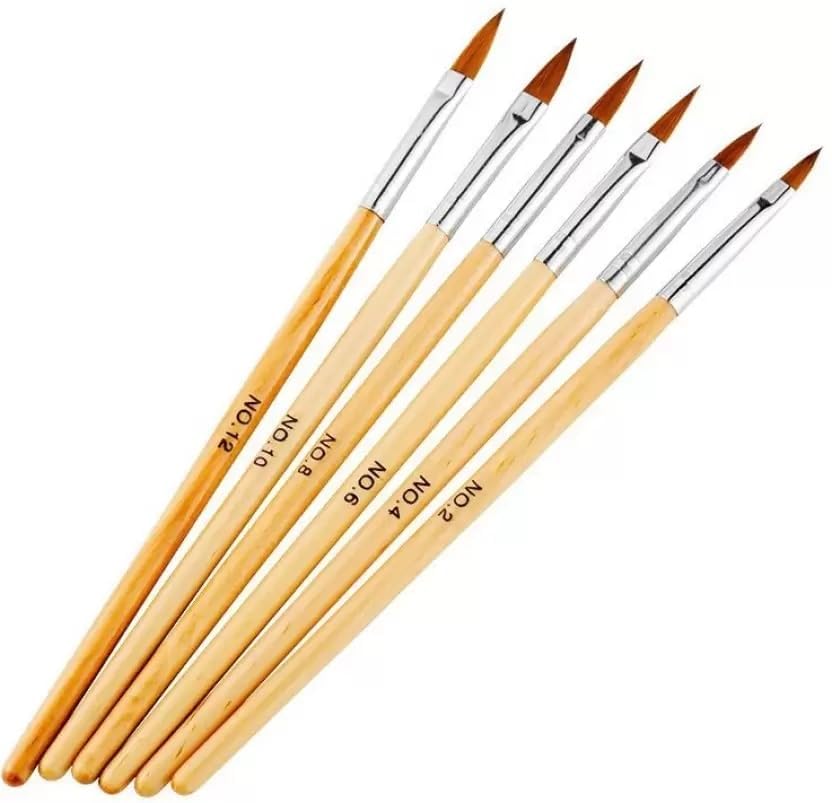 6-Piece Professional Acrylic Nail Brush Set