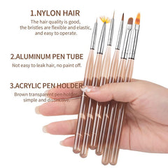 6-Piece Nail Art Brush & Liner Pen Set