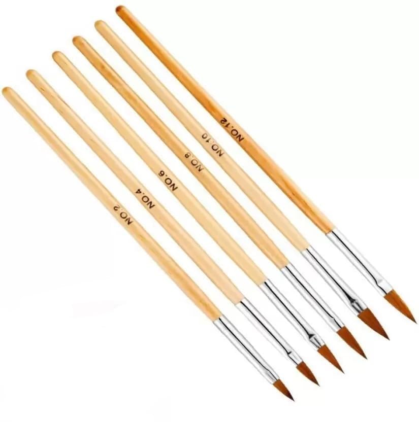 6-Piece Professional Acrylic Nail Brush Set