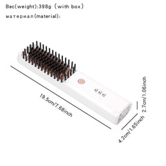 Portable Rechargeable Heated Hair Straightening Brush