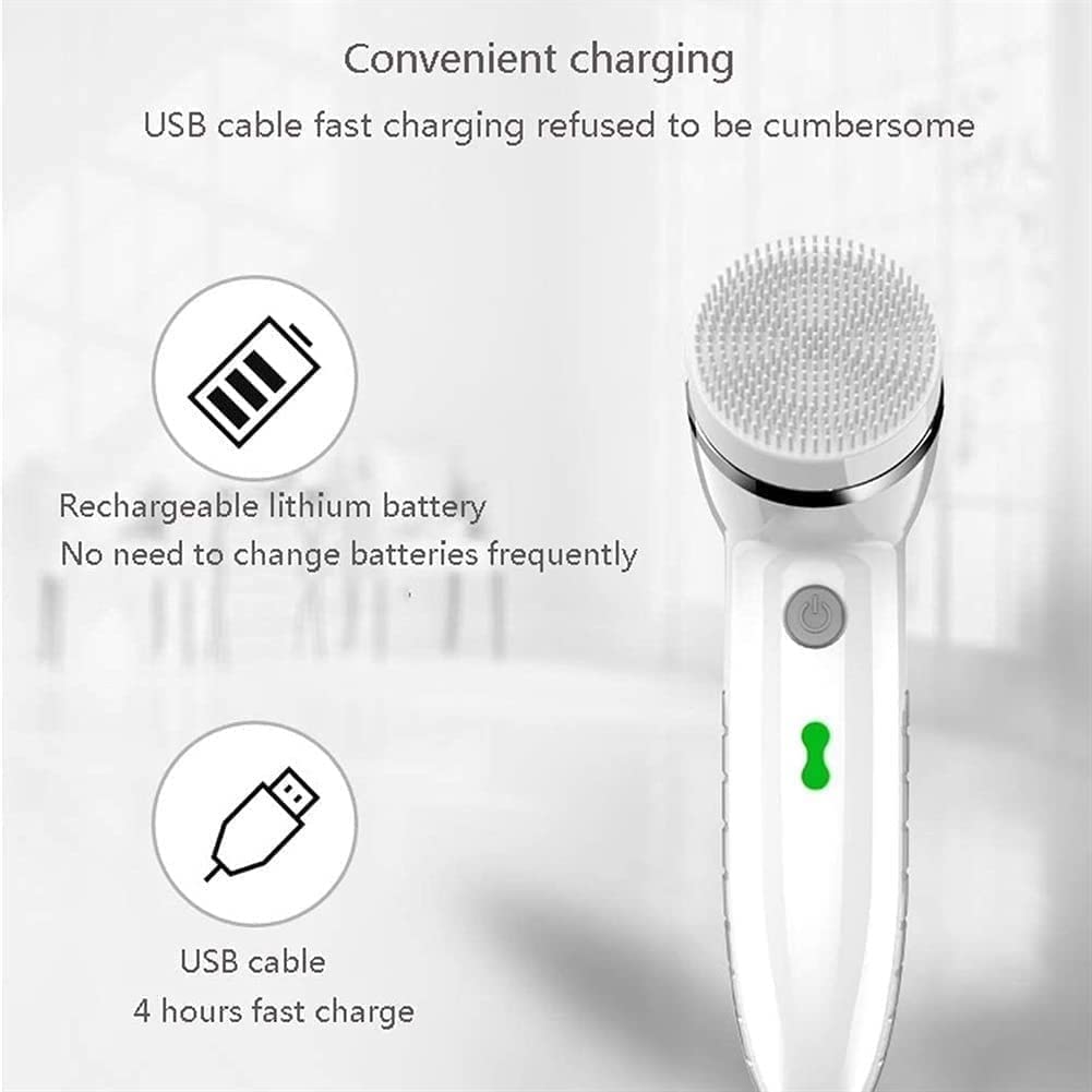 Electric Facial Cleansing Brush Set with 4 Brush Heads
