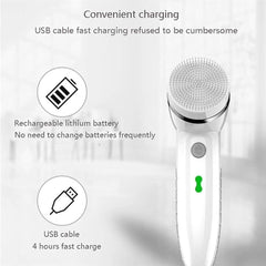 Electric Facial Cleansing Brush Set with 4 Brush Heads