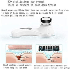 4-Speed Rechargeable Waterproof Facial Cleansing Brush