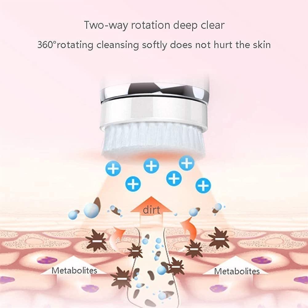 Electric Facial Cleansing Brush Set with 4 Brush Heads