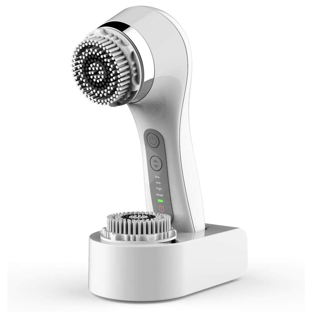 IPX7 Waterproof Facial Cleansing Spin Brush – 3-Speed Deep Clean, White