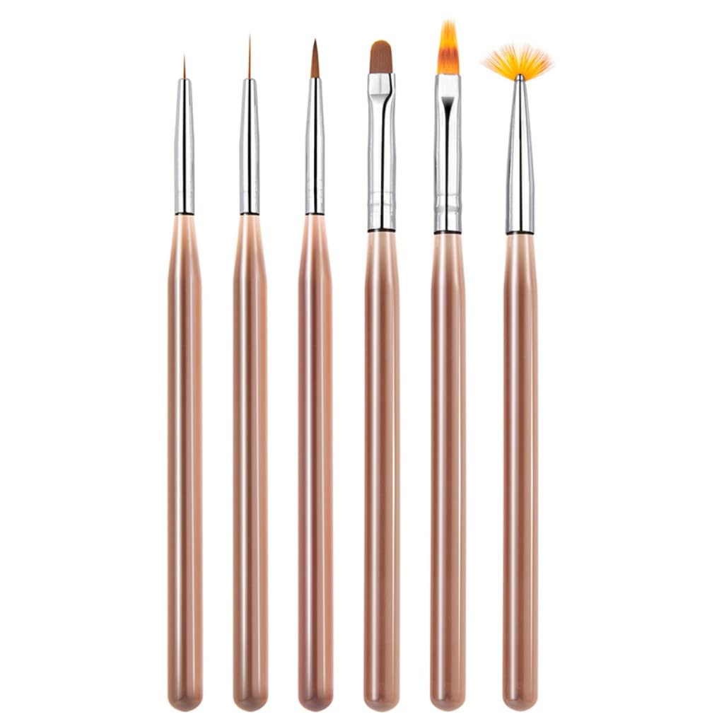 6-Piece Nail Art Brush & Liner Pen Set
