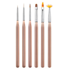 6-Piece Nail Art Brush & Liner Pen Set