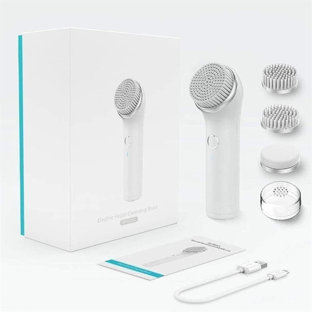 Electric Facial Cleansing Brush with 3 Brush Heads, IPX7 Waterproof