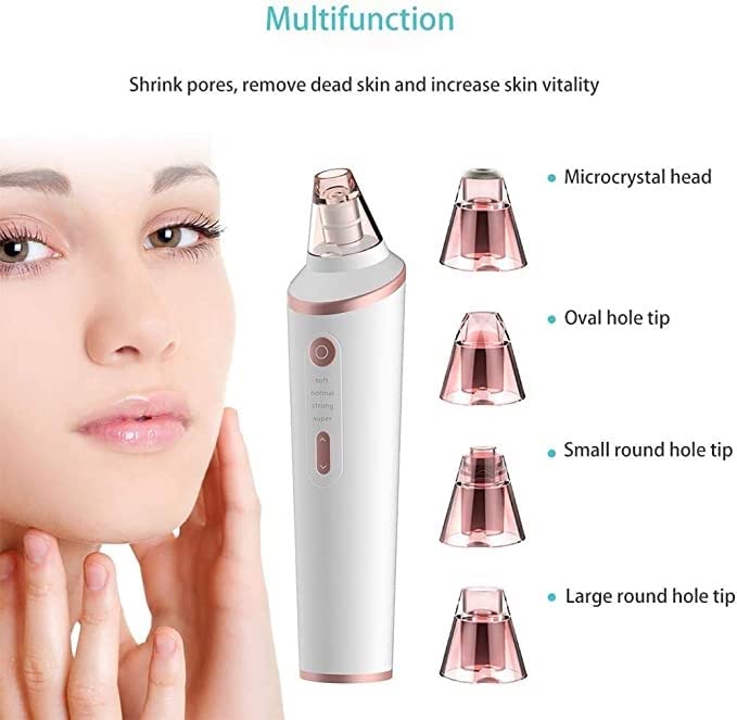 USB Rechargeable Blackhead Remover Pore Vacuum with 4 Probes
