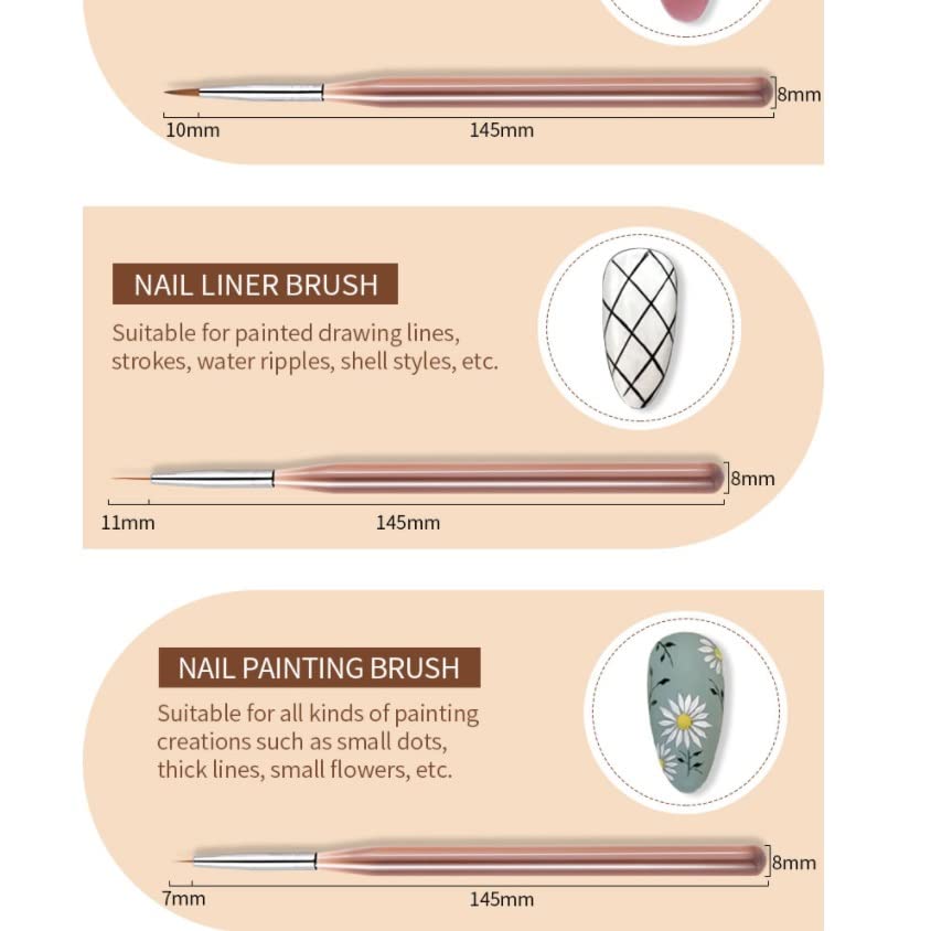 6-Piece Nail Art Brush & Liner Pen Set