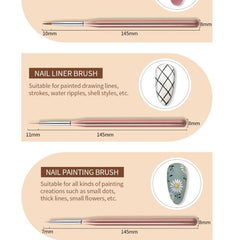 6-Piece Nail Art Brush & Liner Pen Set