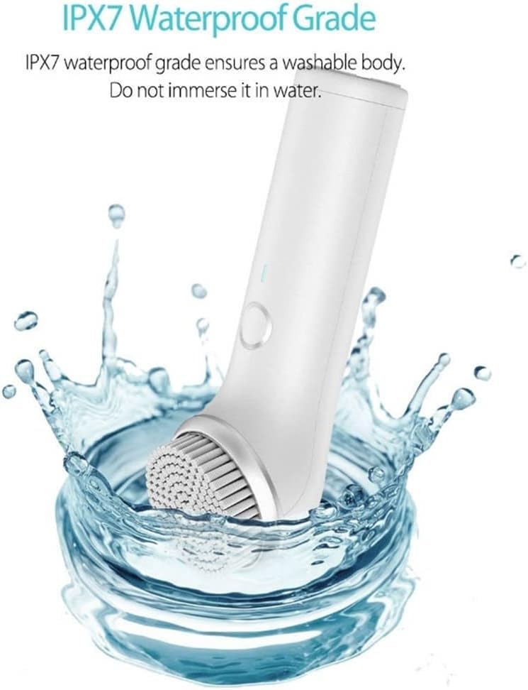 Electric Facial Cleansing Brush with 3 Brush Heads, IPX7 Waterproof