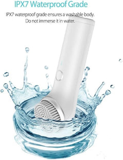 Electric Facial Cleansing Brush with 3 Brush Heads, IPX7 Waterproof