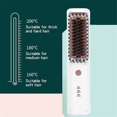 Portable Rechargeable Heated Hair Straightening Brush