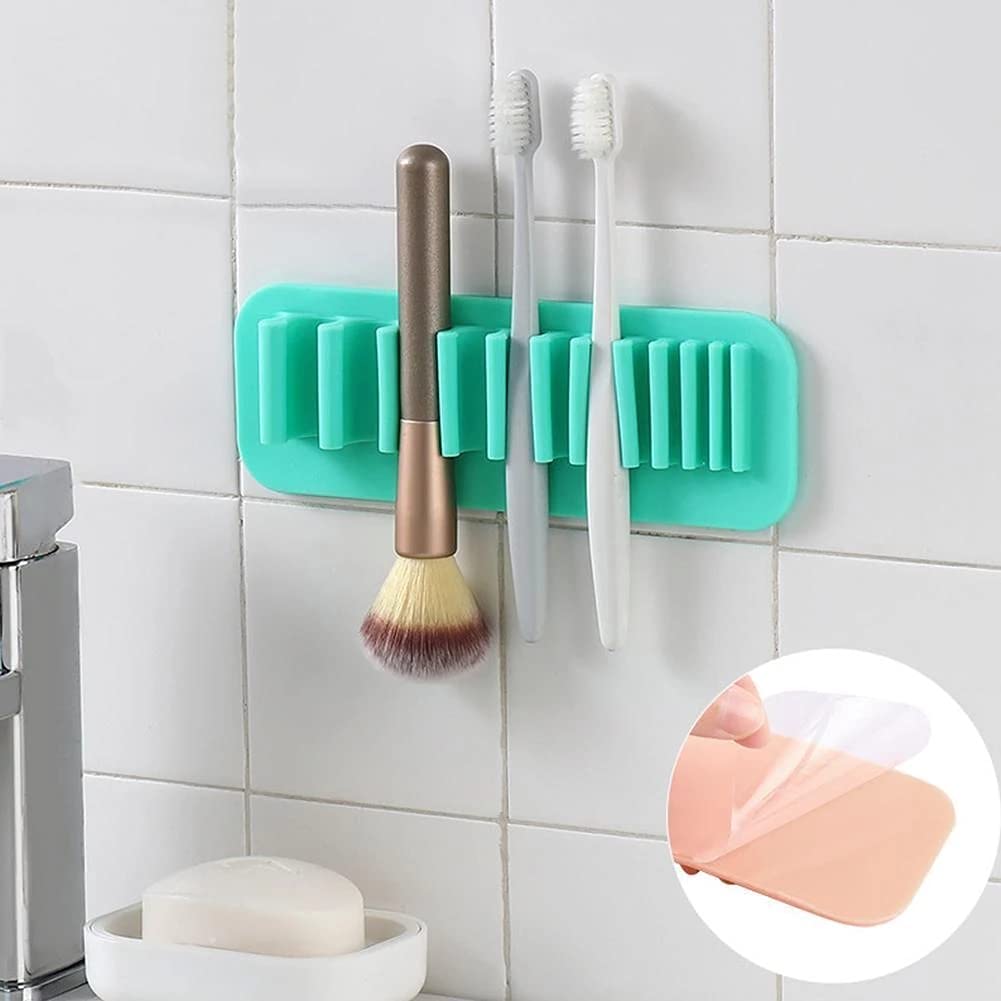 Wall-Mounted Silicone Makeup Brush Holder & Drying Rack