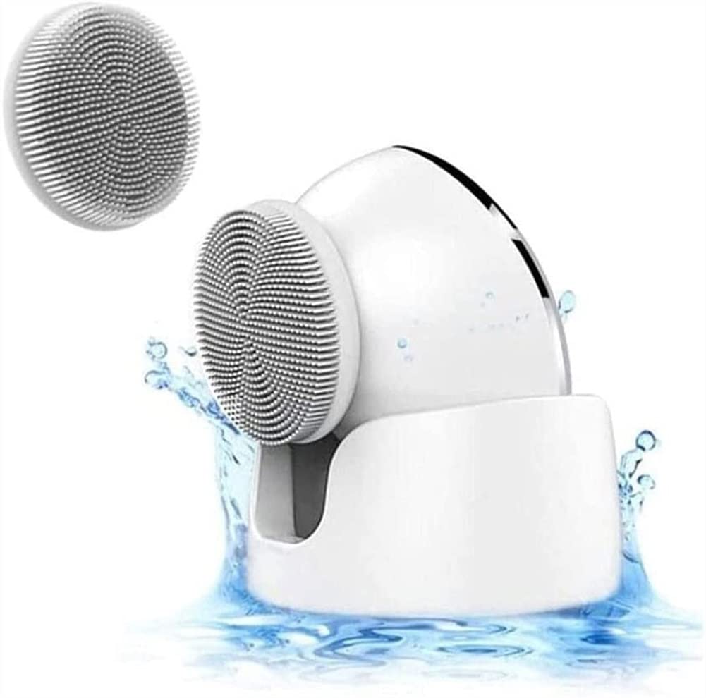 USB Rechargeable Waterproof Facial Cleansing Brush, White