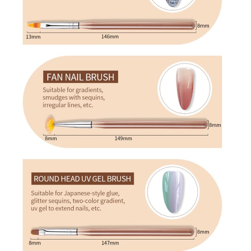 6-Piece Nail Art Brush & Liner Pen Set