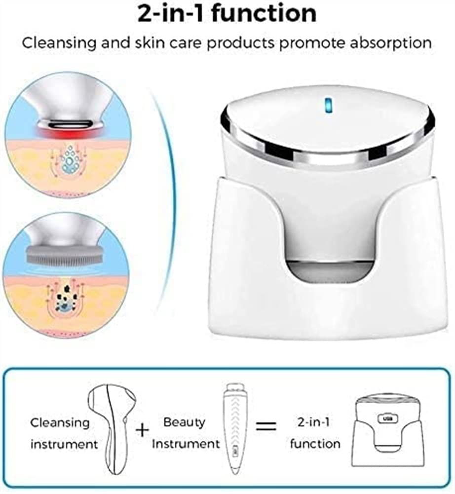 USB Rechargeable Waterproof Facial Cleansing Brush, White
