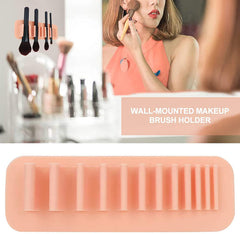 Wall-Mounted Silicone Makeup Brush Holder & Drying Rack