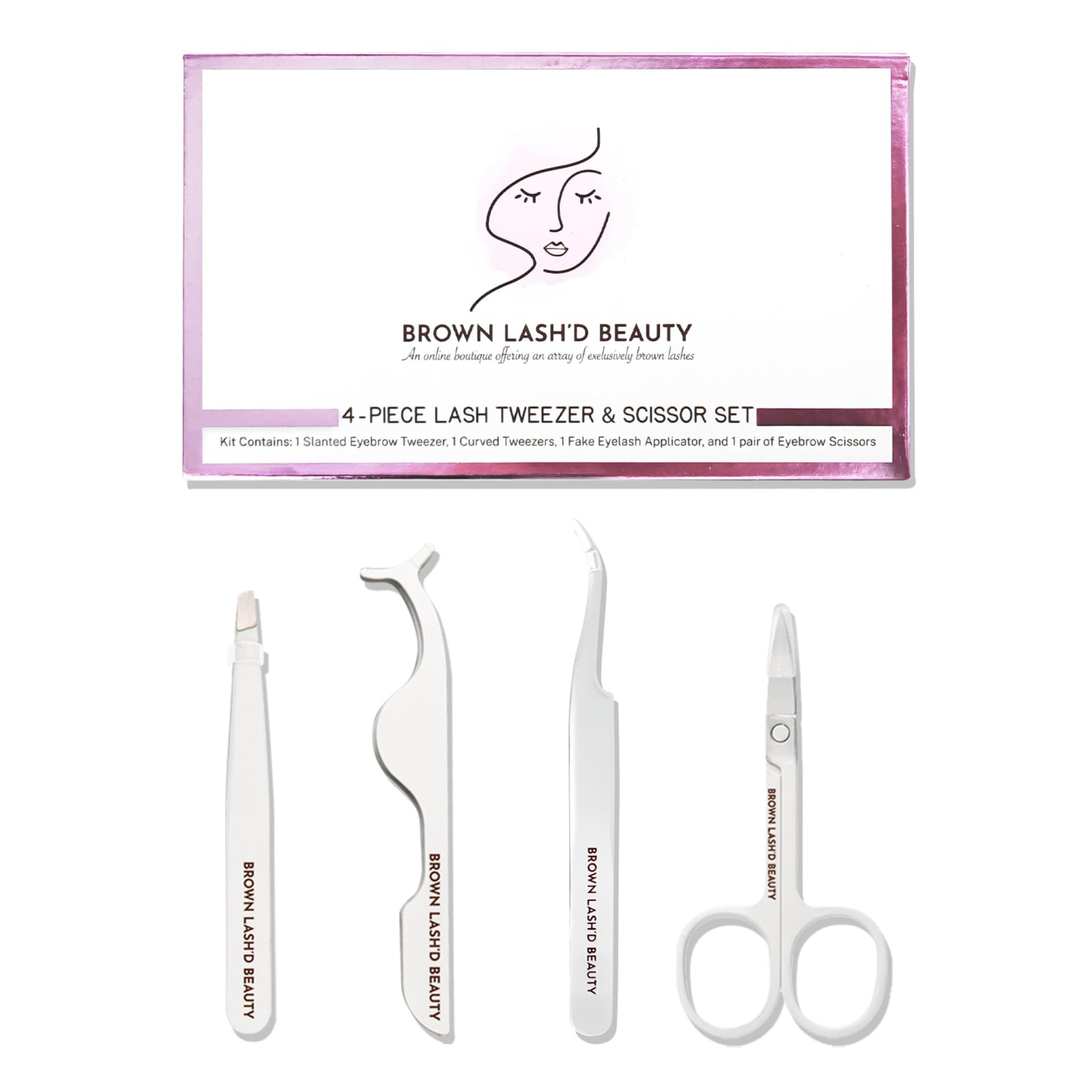 4-Piece Lash Tweezer & Scissor Set