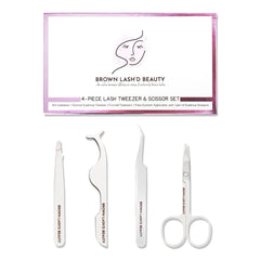 4-Piece Lash Tweezer & Scissor Set