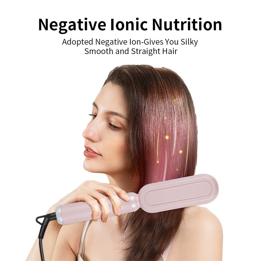 2-in-1 Hair Straightener & Curling Brush
