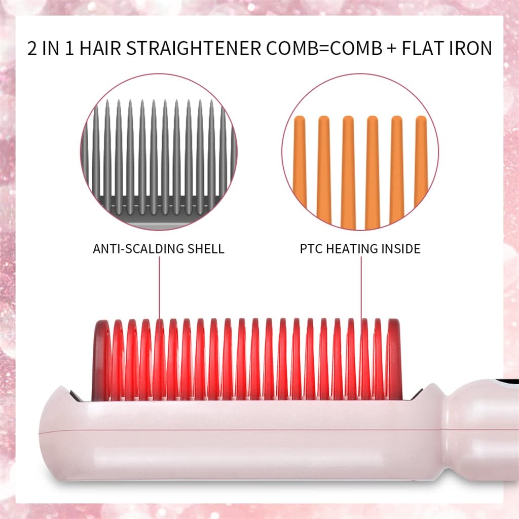 2-in-1 Hair Straightener & Curling Brush