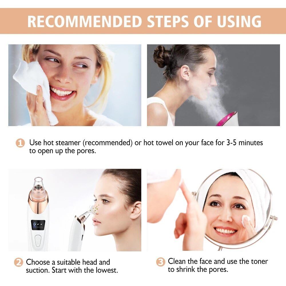 Electric Blackhead Remover Vacuum with Adjustable Suction