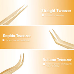 5-Piece Professional Lash Extension Tweezer Set