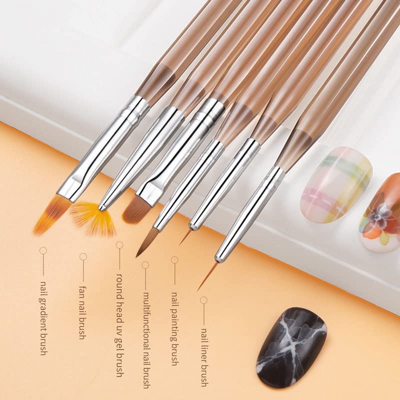 6-Piece Nail Art Brush & Liner Pen Set