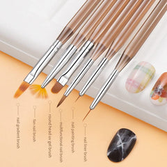 6-Piece Nail Art Brush & Liner Pen Set