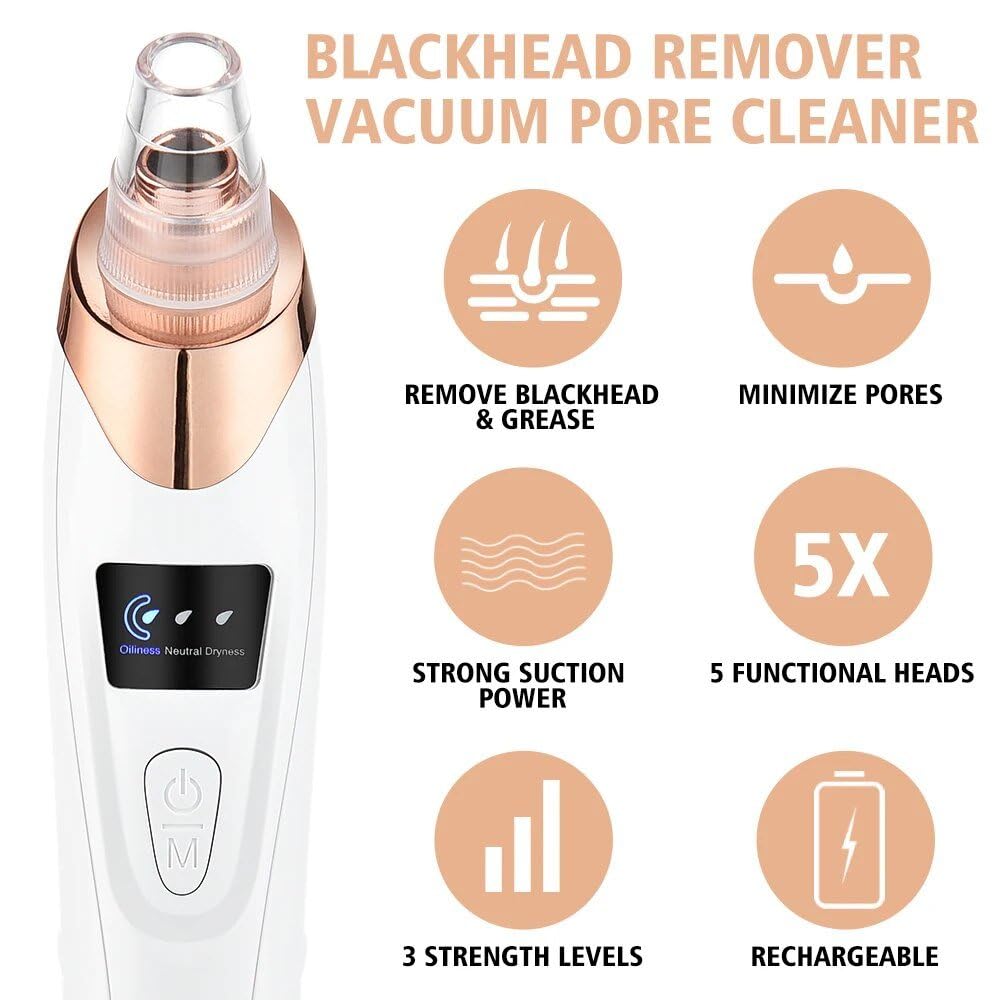 Electric Blackhead Remover Vacuum with Adjustable Suction