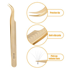 5-Piece Professional Lash Extension Tweezer Set