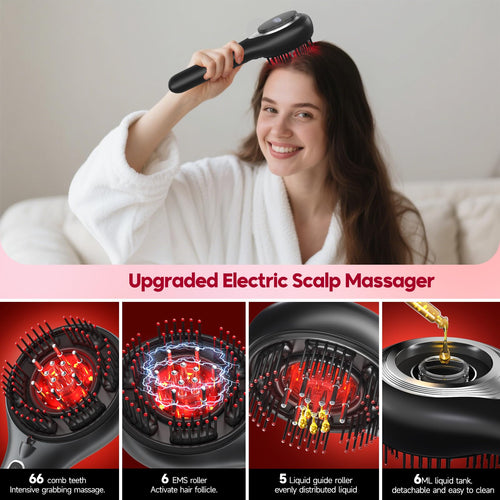 3-in-1 Waterproof Electric Scalp Massager & Hair Oil Applicator