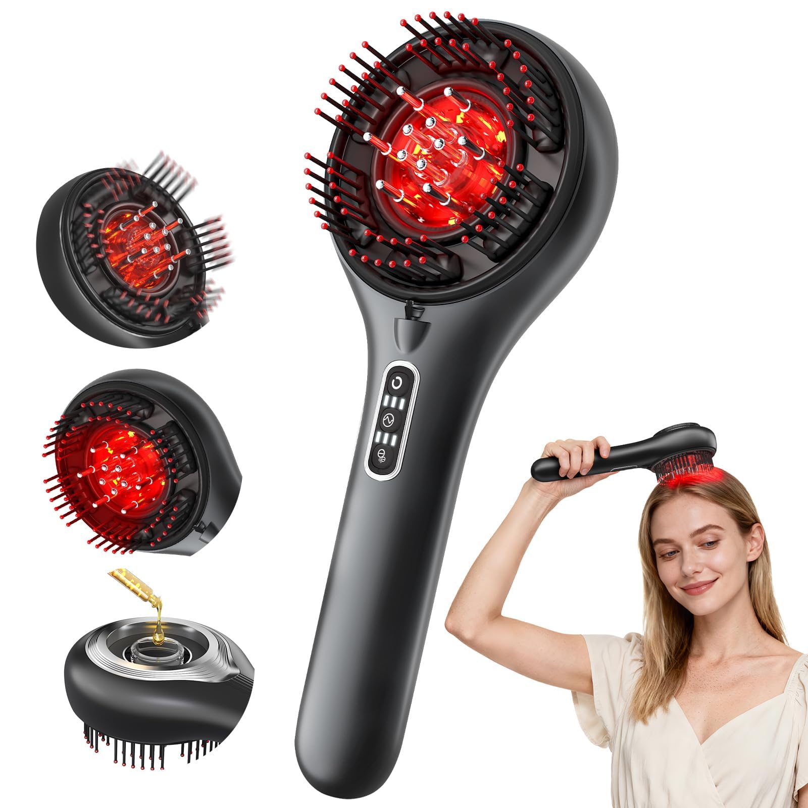 3-in-1 Waterproof Electric Scalp Massager & Hair Oil Applicator