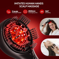 3-in-1 Waterproof Electric Scalp Massager & Hair Oil Applicator