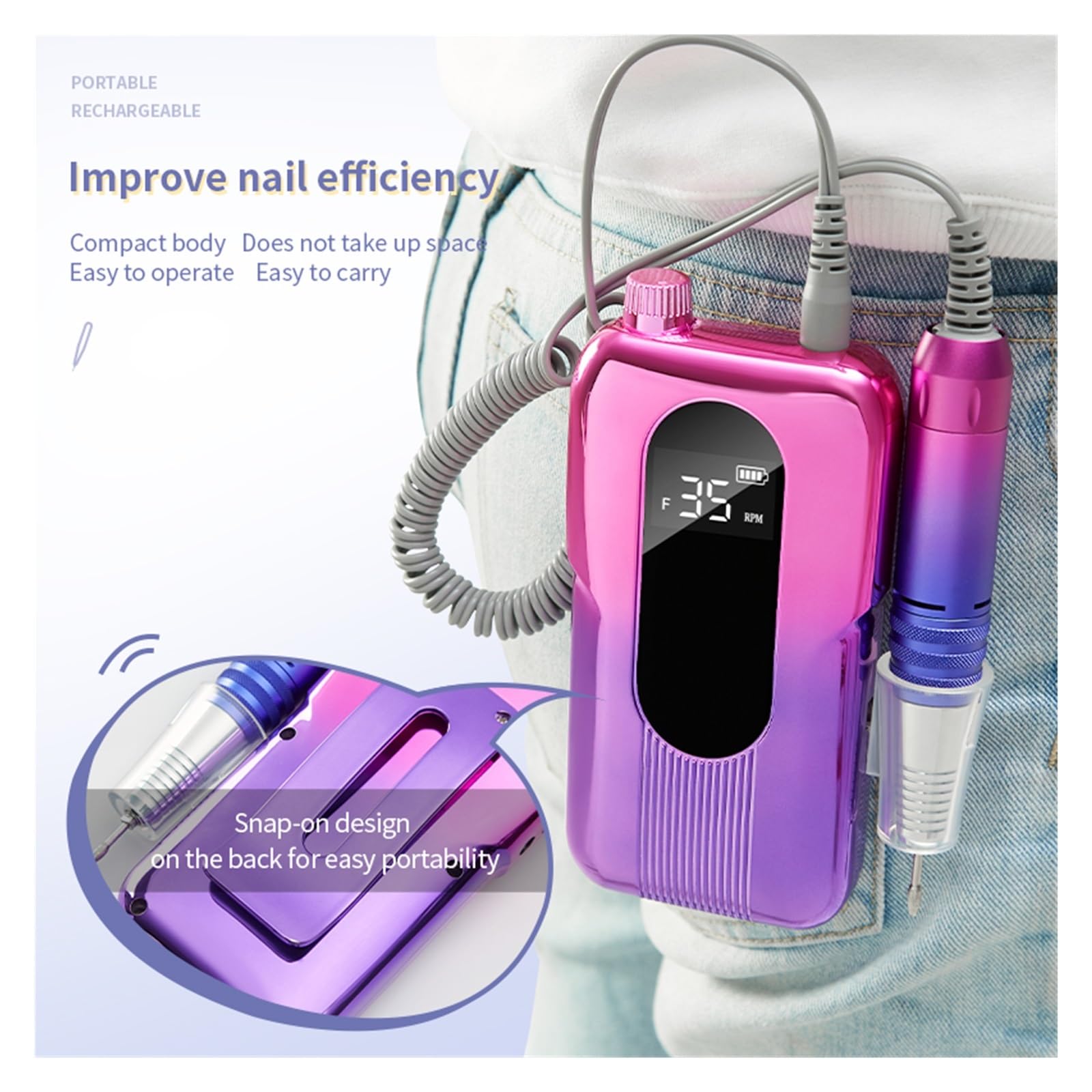 35000 RPM Professional Electric Nail Drill Kit