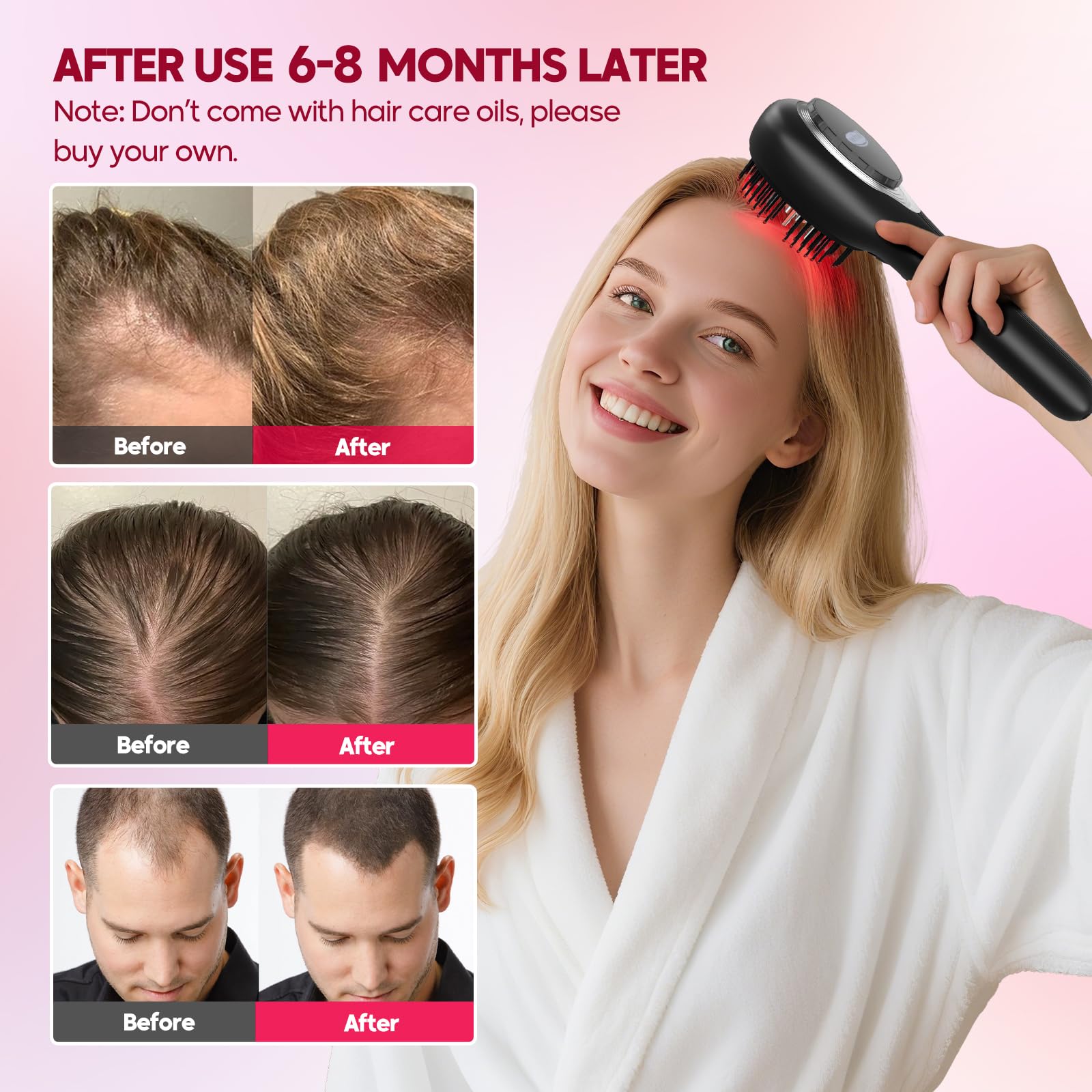 3-in-1 Waterproof Electric Scalp Massager & Hair Oil Applicator