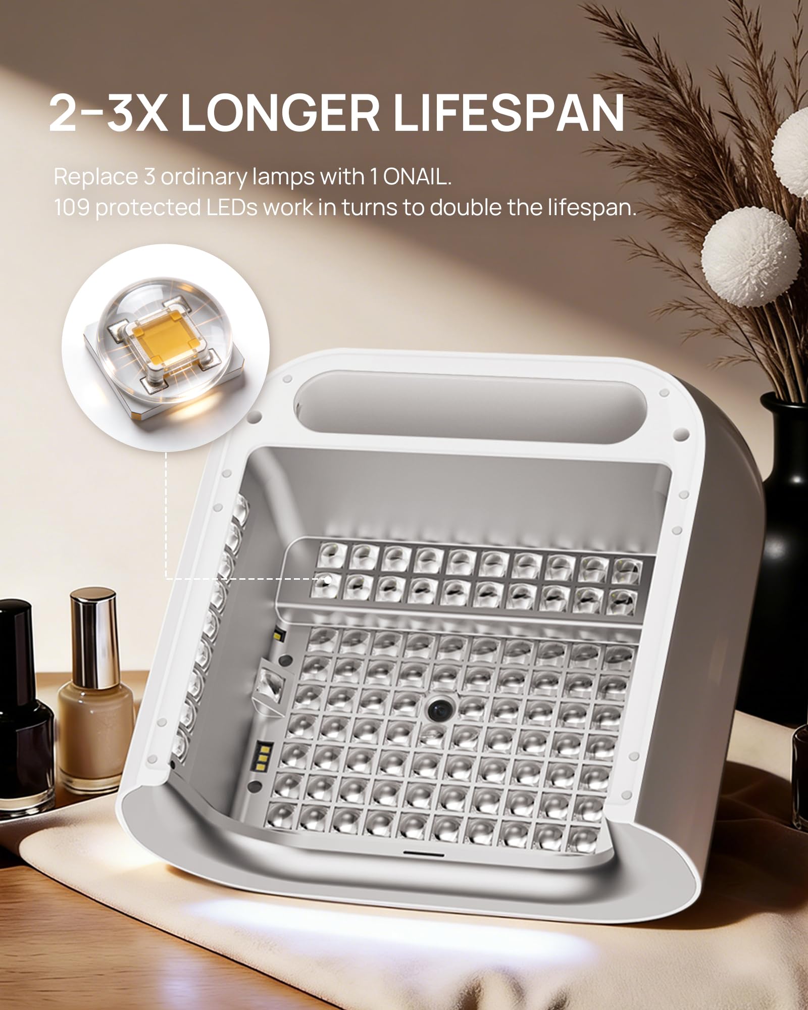Professional ONAIL Nail Dust Collector AI UV LED Nail Lamp for Gel Nails Professional Electric Nail Drill Machine
