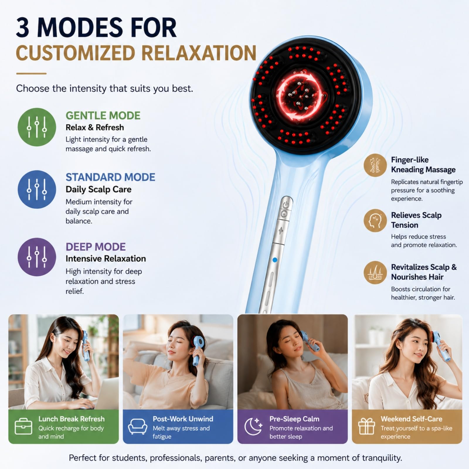 3-in-1 Electric Scalp Massager & Hair Oil Applicator
