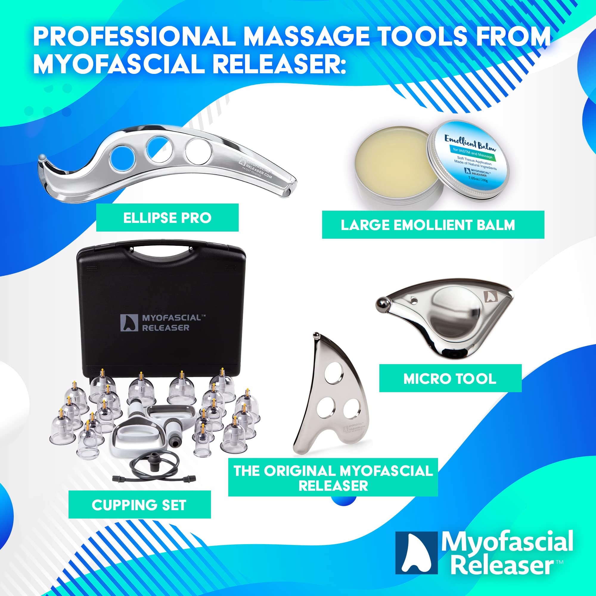 Stainless Steel IASTM Gua Sha Muscle Scraper Set