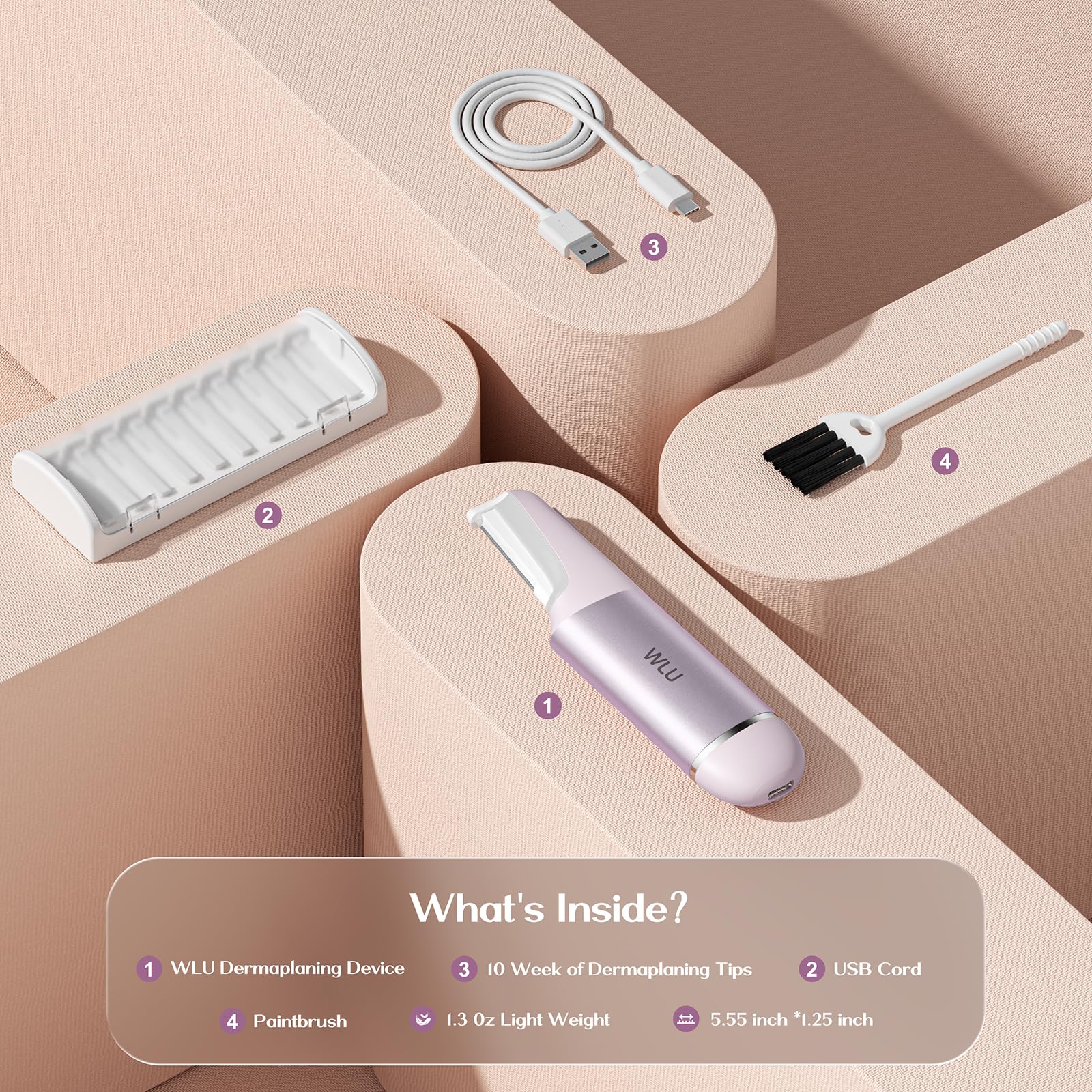 WLU Dermaplane Razor for Women Face with 10 Blades